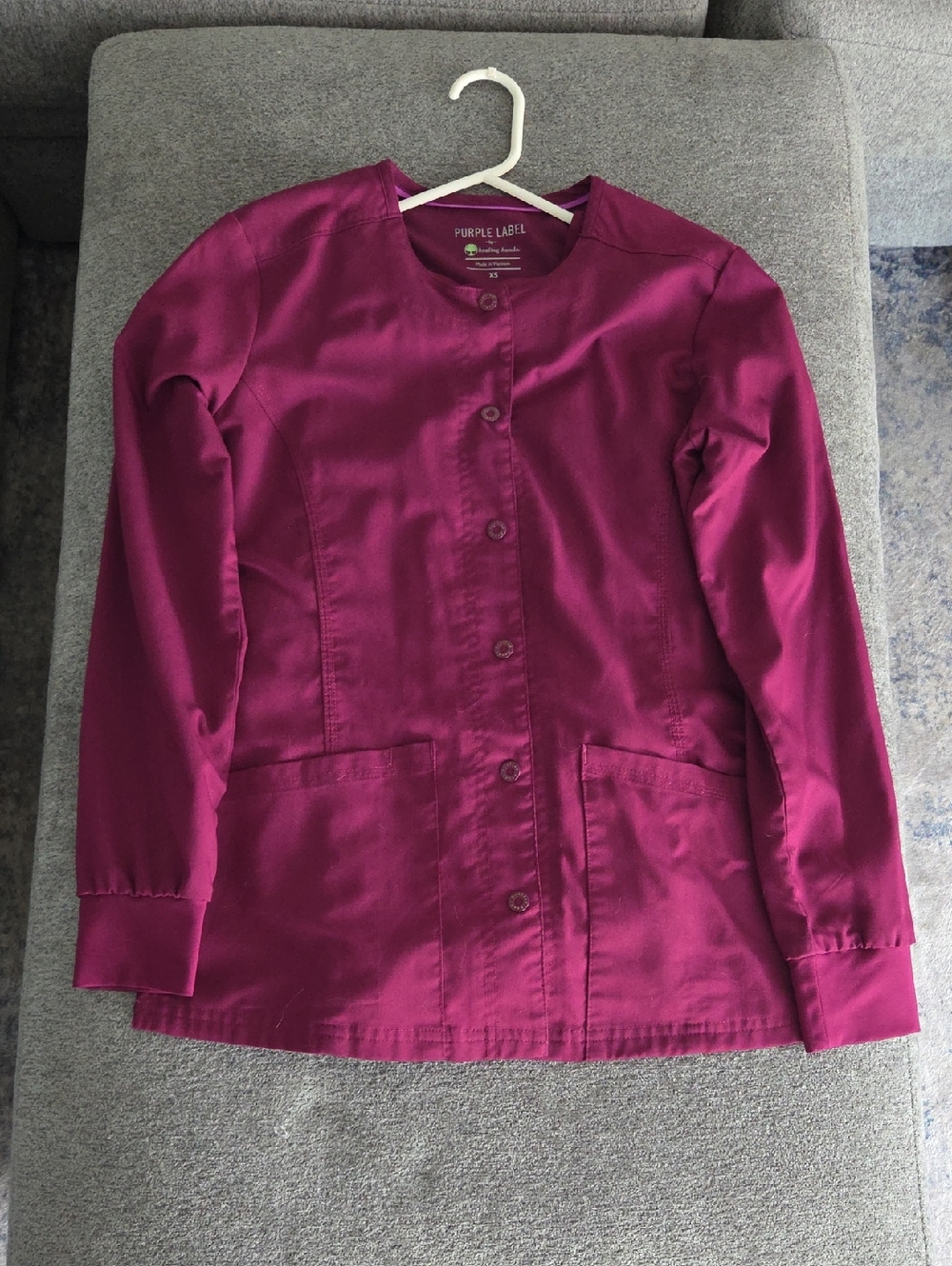 Women's Daisy Snap Front Warm-Up Solid Scrub Jacket